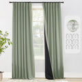 PANELSBURG Sage Green 100% Blackout Curtains 108 Inch Length for Living Room 2 Panels Aesthetic Boho Greyish Light Green Room Da