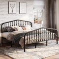 Sha Cerlin King Size Metal Platform Bed Frame With Victorian Style Wrought Iron-Art Headboard/Footboard, No Box Spring Required, Black