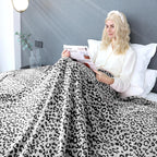 Black Throw Blanket For Couch - Soft Fleece Leopard Blanket Cozy Warm Black Fuzzy Blankets For Men Women Bed