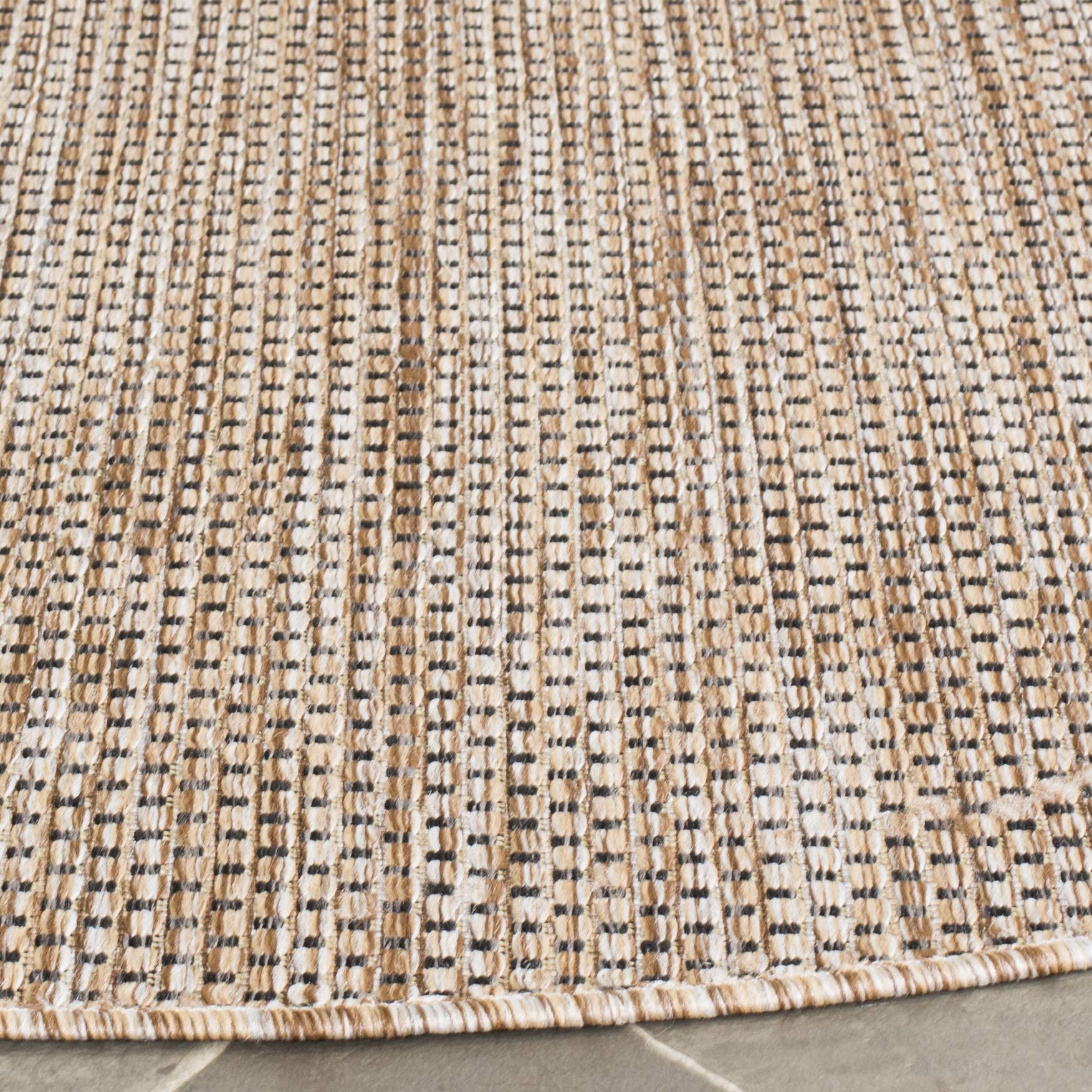 Safavieh Courtyard Collection Area Rug - 10' Round, Aqua & Grey, Non-Shedding & Easy Care, Indoor/Outdoor & Washable-Ideal For Patio, Backyard, Mudroom (Cy8521-37312)