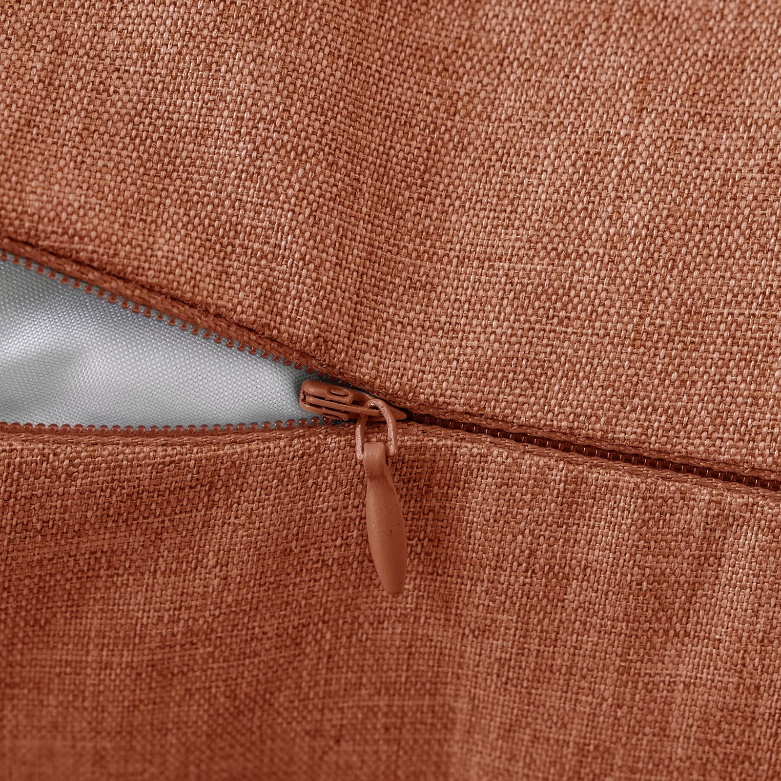 Miulee Pack Of 2 Decorative Outdoor Solid Waterproof Throw Pillow Covers Polyester Linen Garden Farmhouse Cushion Cases For Patio Tent Balcony Couch Sofa 22X22 Inch Rust