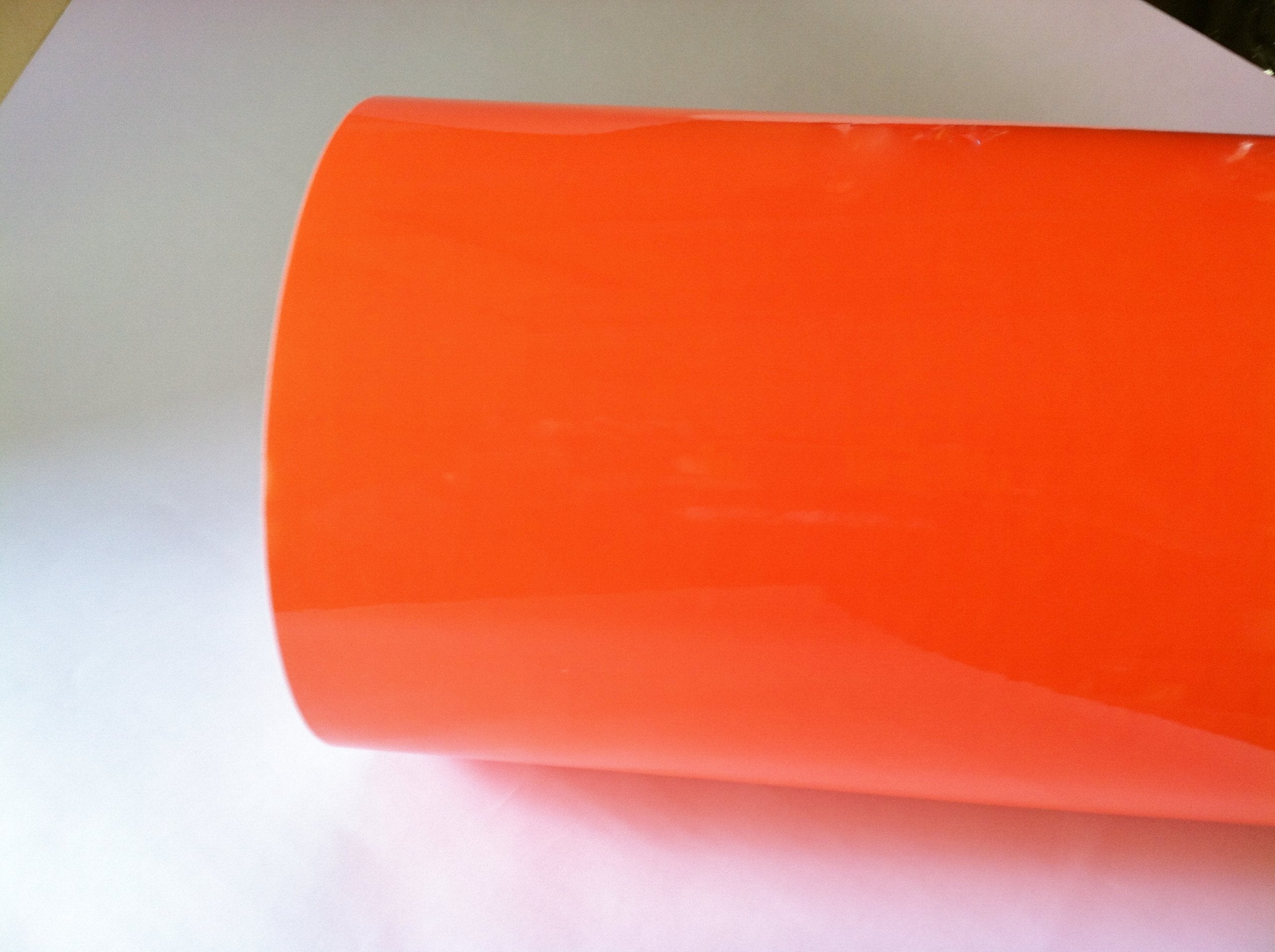 Fluorescent Orange Neon Sign Vinyl, Self-Adhesive, 24'X 30 Feet