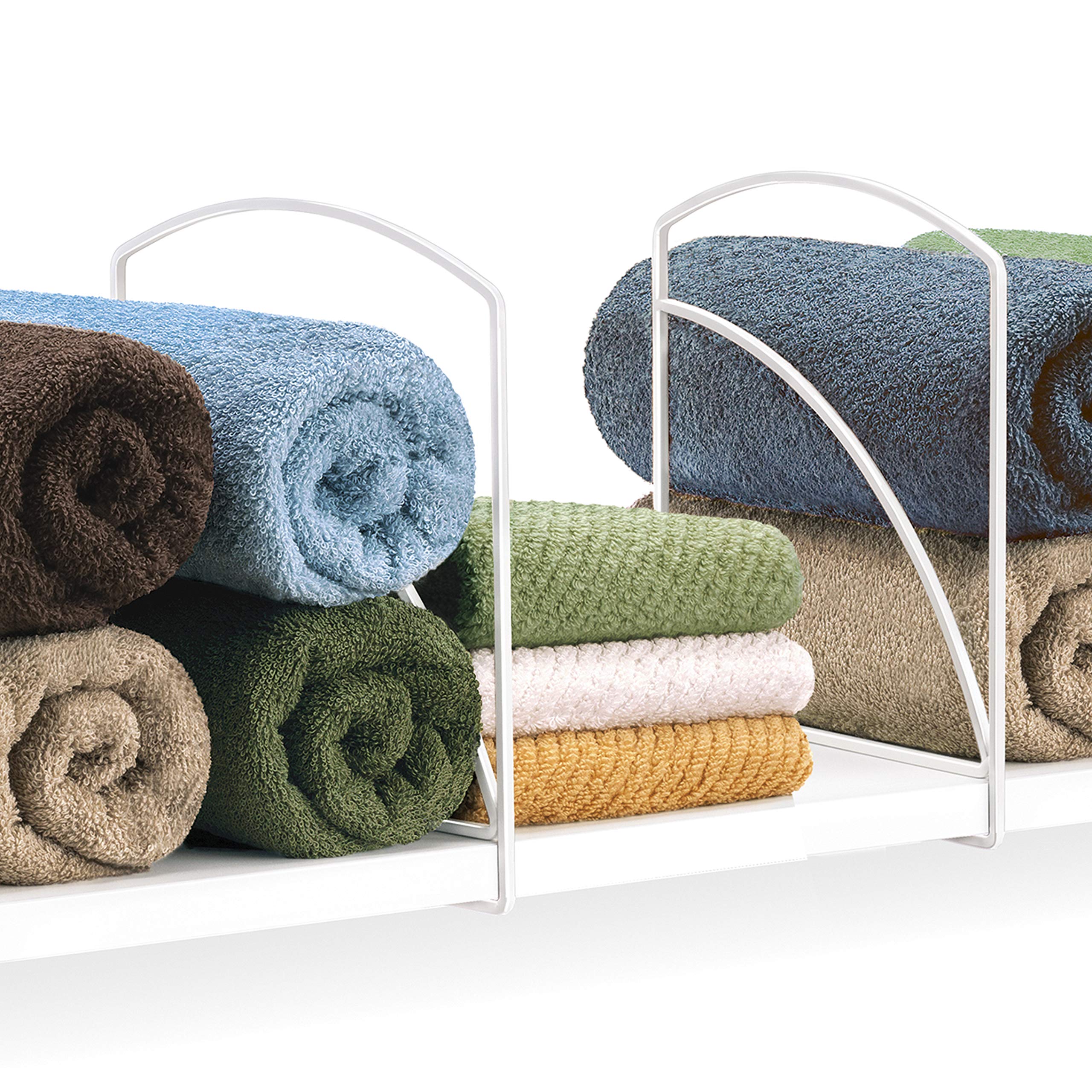 Lynk Shelf Dividers - Closet Shelf Organizer (Set of 2) - White