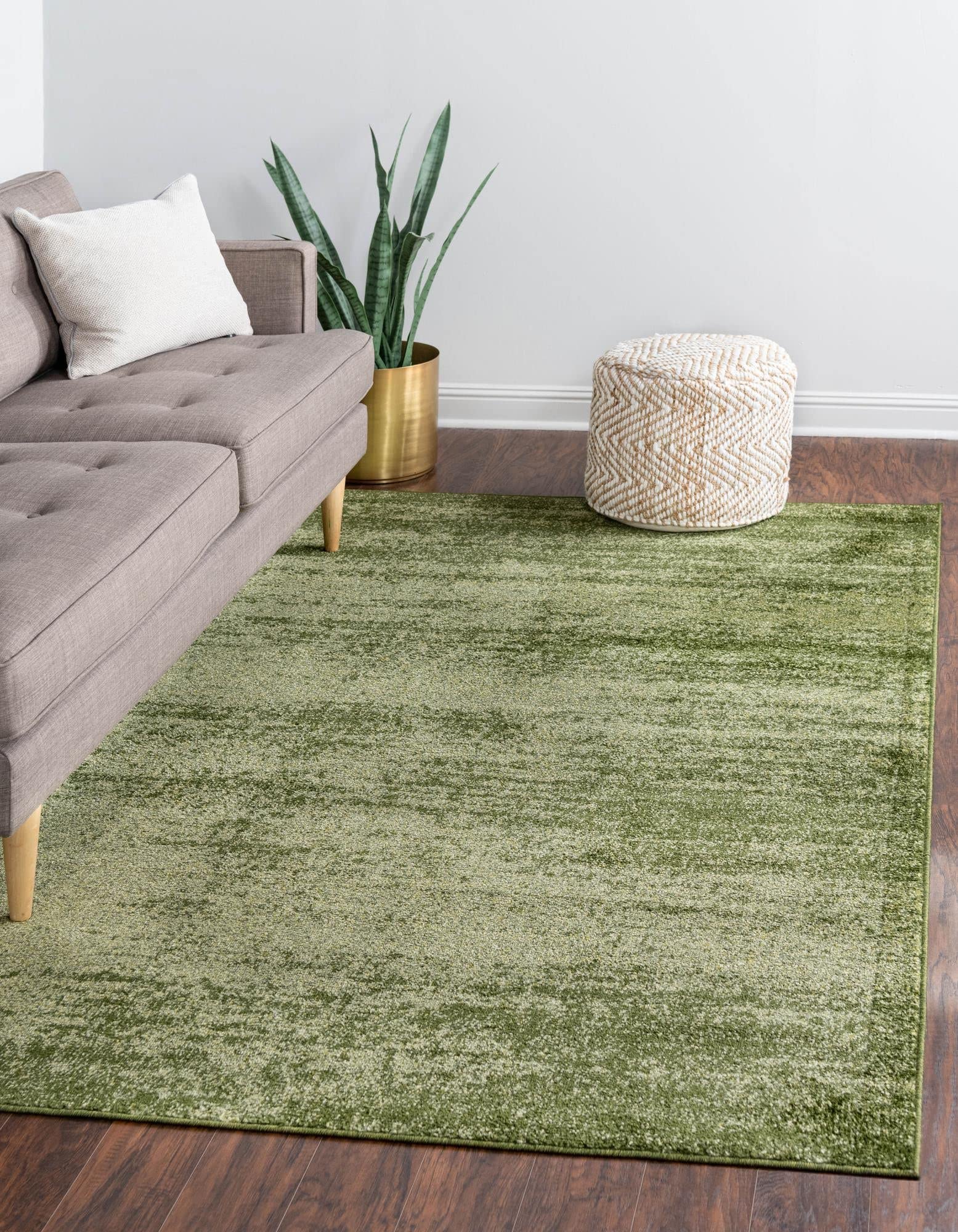 Unique Loom Del Mar Collection Area Rug - Lucille (4' 1'' x 6' 1'' Rectangle, Green/ Hunter Green)
