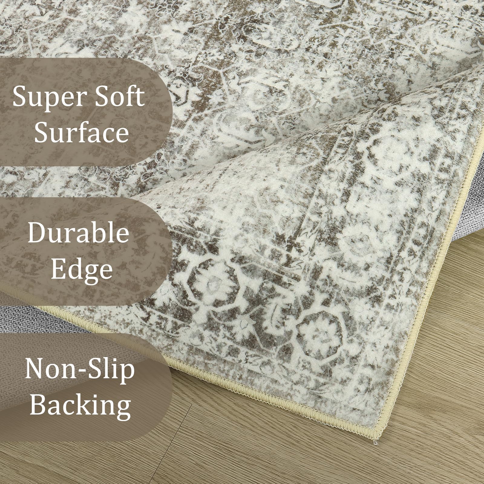 Morebes Vintage Extra Long Runner Rugs For Hallways 10 Ft, Washable 2X10 Runner Rug For Kicthen Non Slip, Soft Distressed Non-Sh