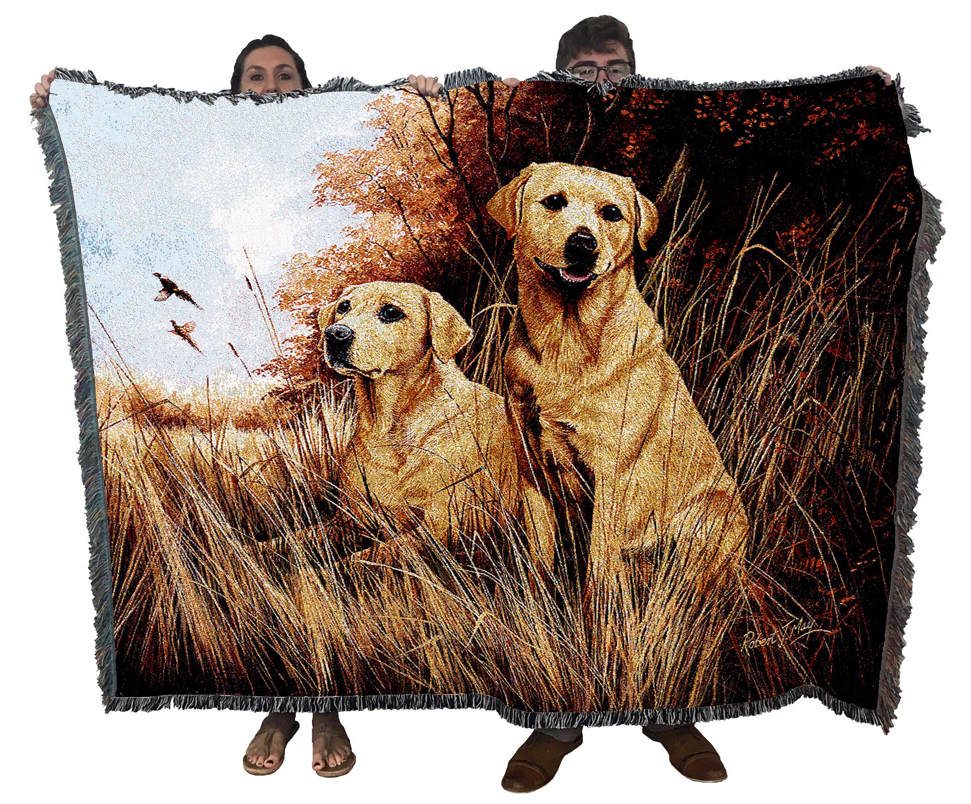 Pure Country Weavers Labrador Retrievers Yellow Lab Blanket By Robert May - Gift For Dog Lovers - Tapestry Throw Woven From Cott