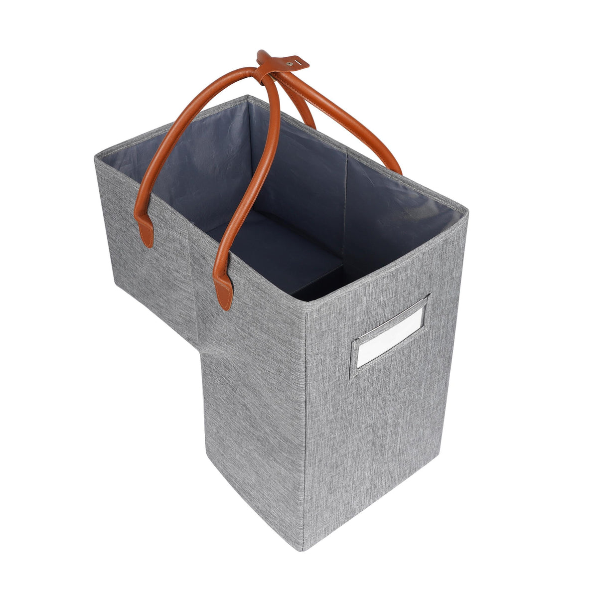 Stair Basket w/Rounded Handle  Stain Resistant, Durable, & Collapsible  Modern Staircase Storage Basket for Wooden & Carpeted 