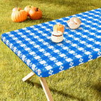 Spotjoy Rectangle Picnic Table Cloth, Waterproof Elastic Fitted Outdoor Table Covers For 8 Foot Tables, Flannel Backed Plastic V