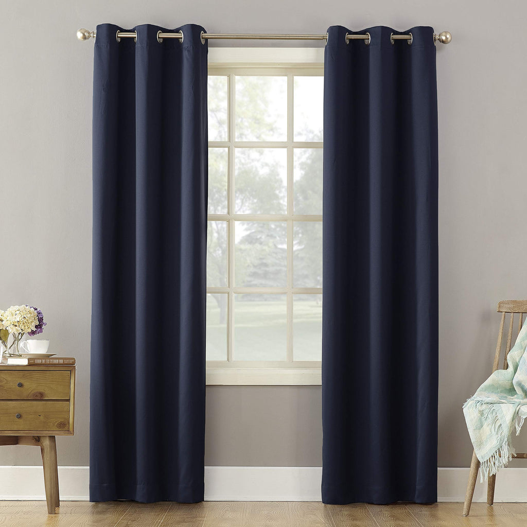 Sun Zero - 53391 Becca Energy Efficient Grommet Curtain Panel, 40'' x 63'', Navy