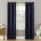 Sun Zero - 53391 Becca Energy Efficient Grommet Curtain Panel, 40'' x 63'', Navy