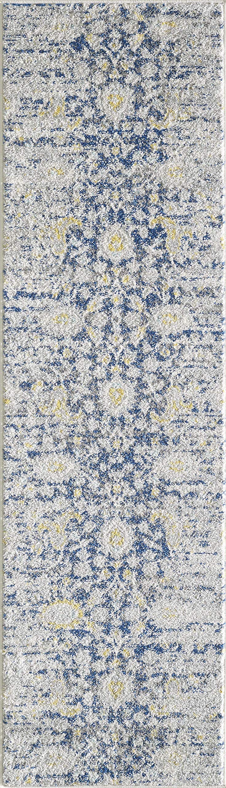 HomeRoots Decor 81' X 144' X 0.'5' Blue/Grey Polypropelene Rug