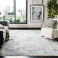 SAFAVIEH Amelia Collection 67 Square Grey/Blue ALA705F Modern Abstract Non-Shedding Living Room Bedroom Area Rug