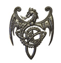 Dragon, Metal Wall Mounted Art, Mythical, Celtic, and Gothic Sculpture, 14.5 x 17.25 Inches