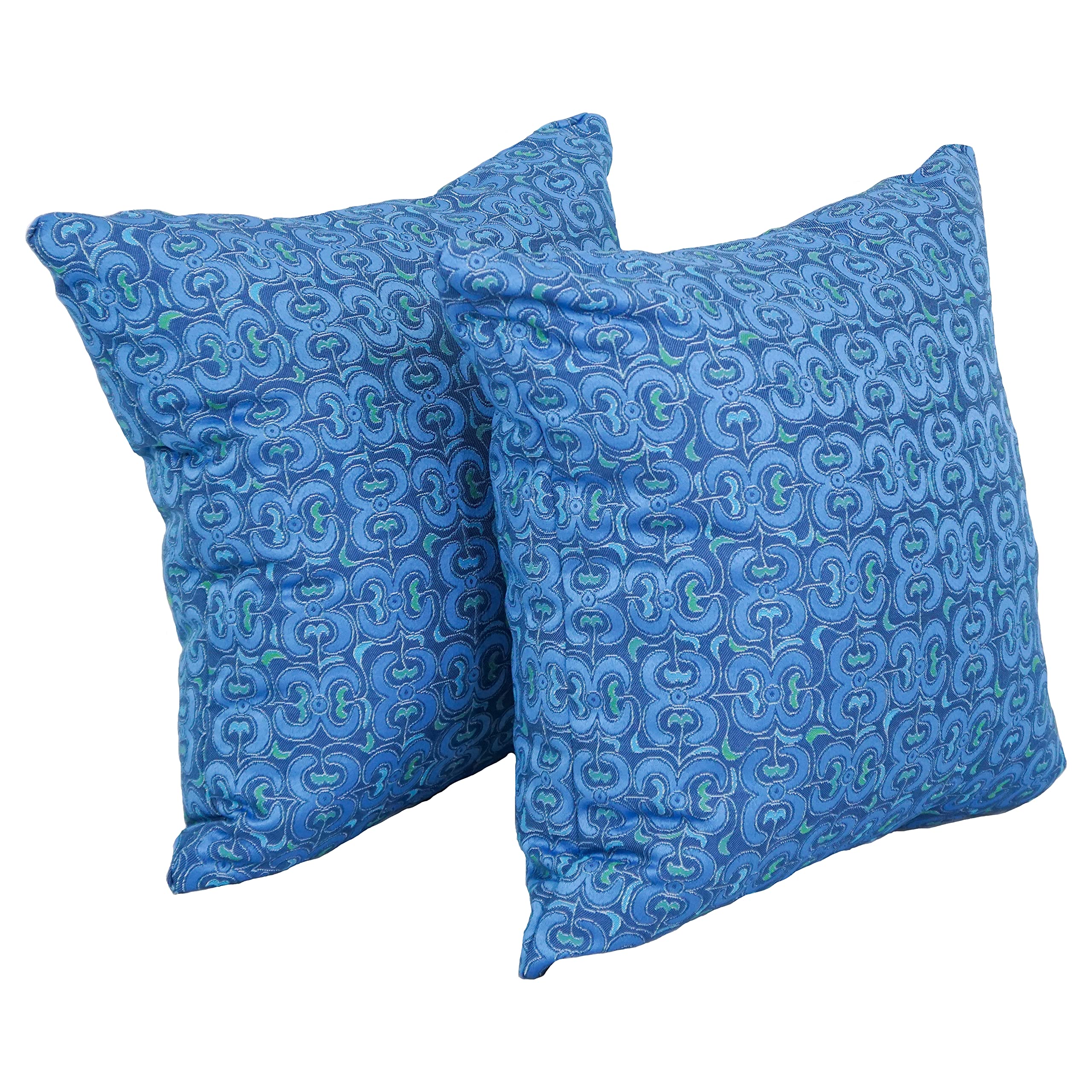 Blazing Needles Square Jacquard Throw Pillows, 17", Mahlika Caspia 2 Count