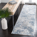 SAFAVIEH Amelia Collection Runner Rug - 22 x 16, Grey & Blue, Modern Abstract Design, Non-Shedding & Easy Care, Ideal for High