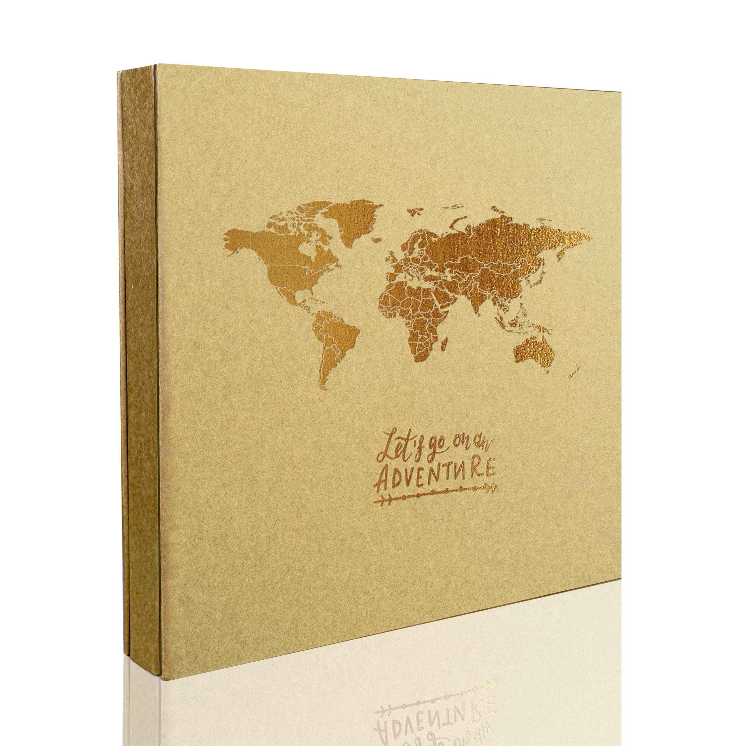 Holoary Photo Album 4x6 400 Photos 5 Pictures Per Page, 400 Pockets 4   x6   , Kraft Paper Cover Travel Design World Map Adventu