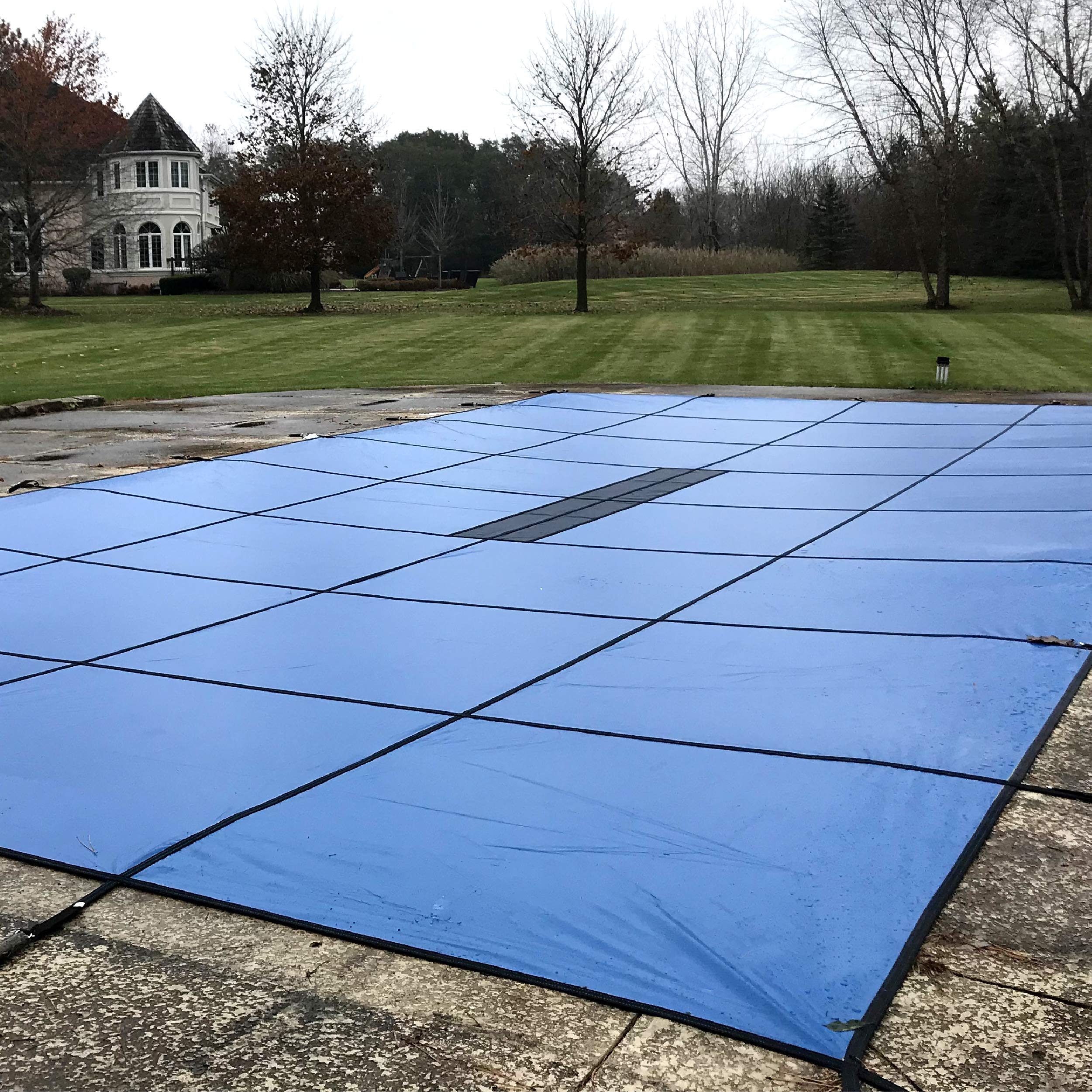 Waterwarden Inground Pool Solid Safety Cover 20' X 40', Rectangle, 15-Year Warranty, Ul Classified To Astm F1346, Triple Stitche