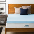 Lucid 3 Inch Mattress Topper Full - Gel Infused Memory Foam - Memory Foam Mattress Topper Full - Ventilated Design - CertiPur Ce