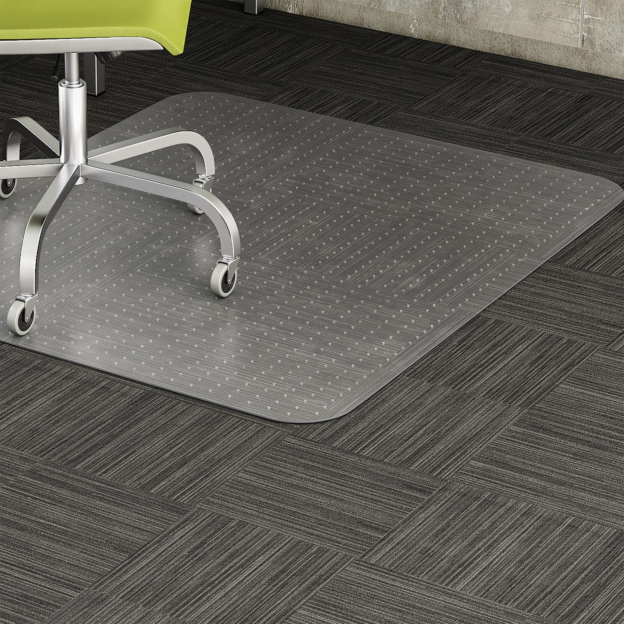 Lorell LLR82821 Carpet Chair Mats, 2.48" Height X 19.09" Width X 73.62" Length, Clear