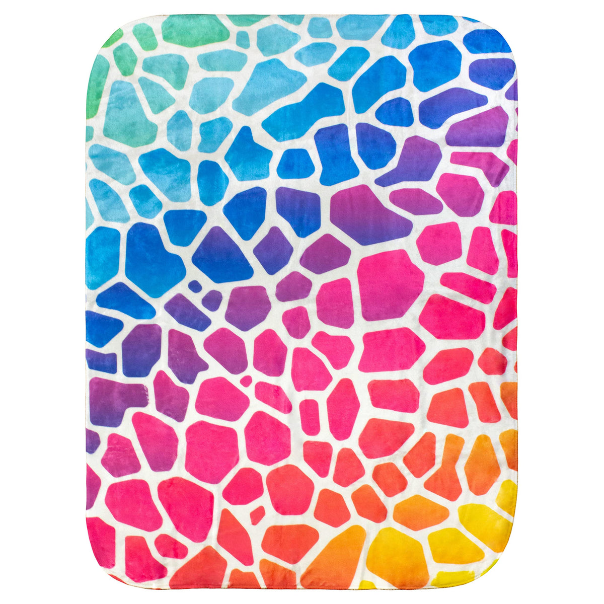 College Covers Everything Comfy Giraffe Print Decorative Baby Throw Blanket, 30X40 Inch, Rainbow Gradient