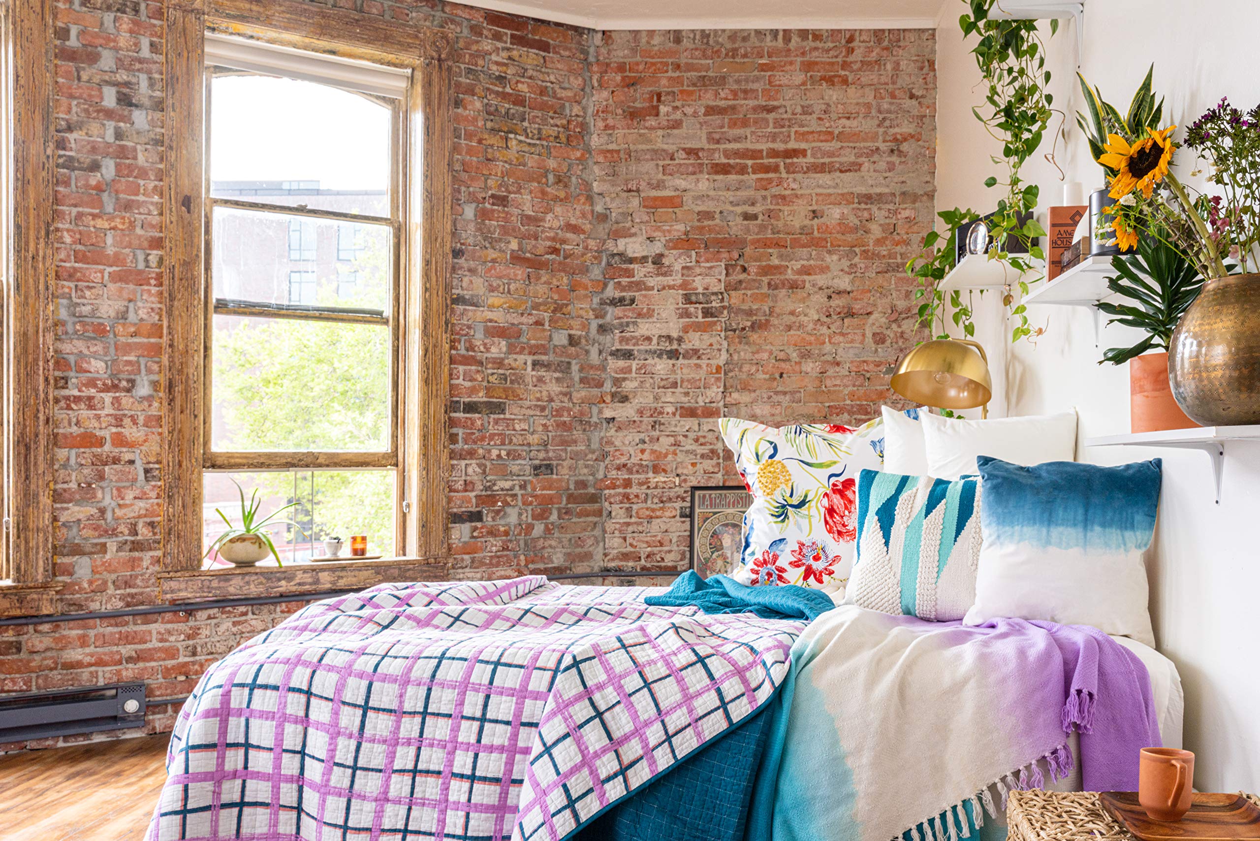 Refinery29 | Mave Plaid Bedding Collection | Luxury 100% Cotton Premium Ultra Soft Quilt Coverlet, Lightweight Comfortable 3 Pie