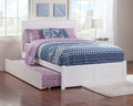 AFI Nantucket Full Size Platform Bed with Footboard and Full Trundle in White