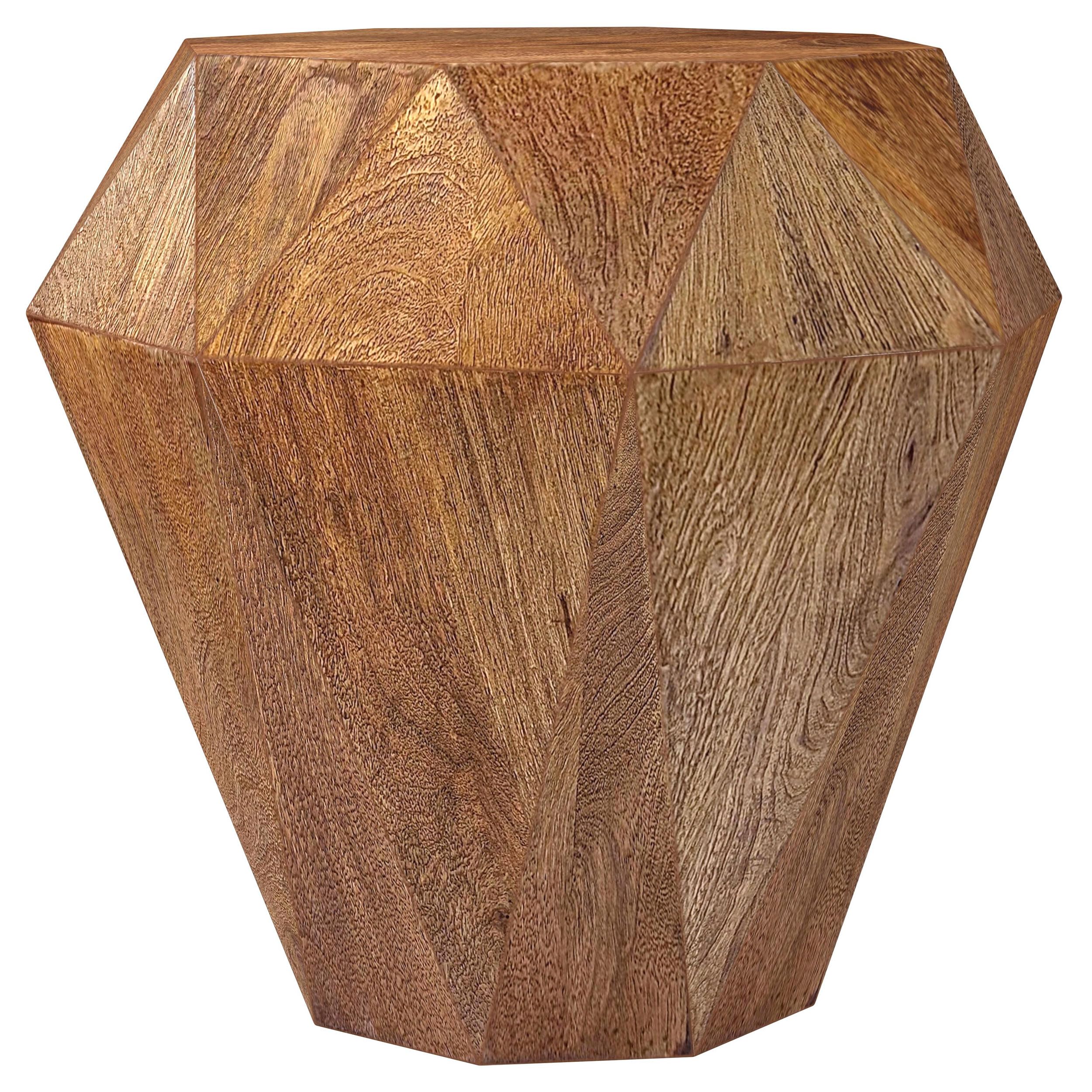 Jacinto Geometric Solid Mango Wood Side Table