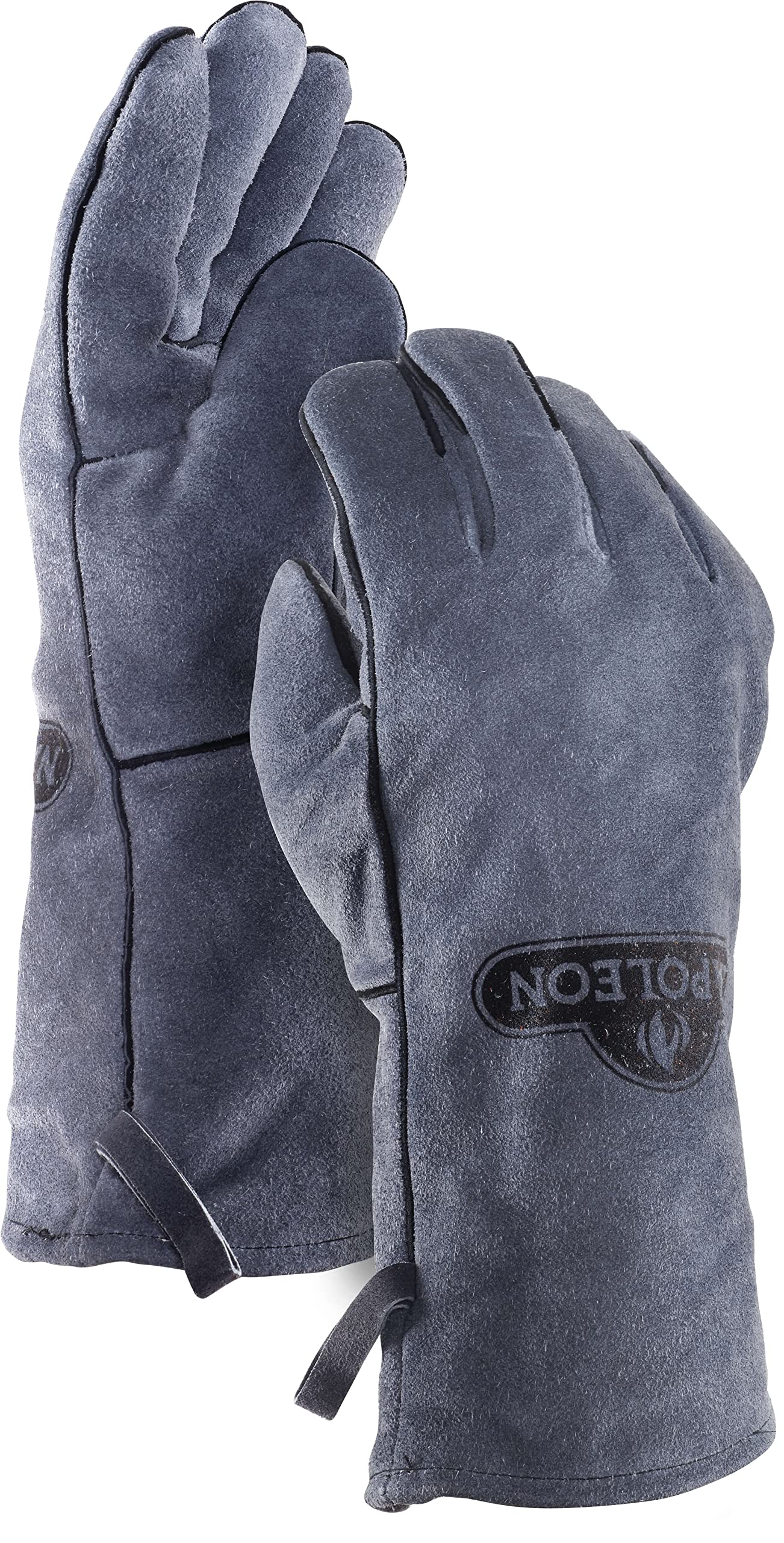 Napoleon Bbq Grill Accessory - Genuine Leather Bbq Gloves - 62147 - Grey, Leather, Heat Safe Gloves, Perfect For Barbecue, Camp