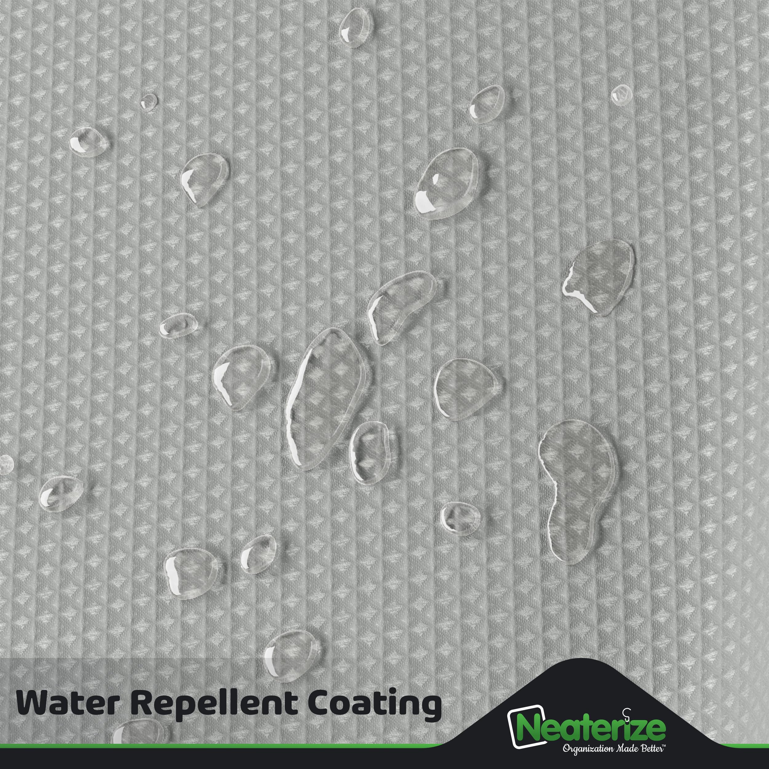 Neaterize Shower Curtain Grey - Hotel Style Grey Shower Curtains For Bathroom With Waffle Design, 72X78 Inches - Fabric Shower C