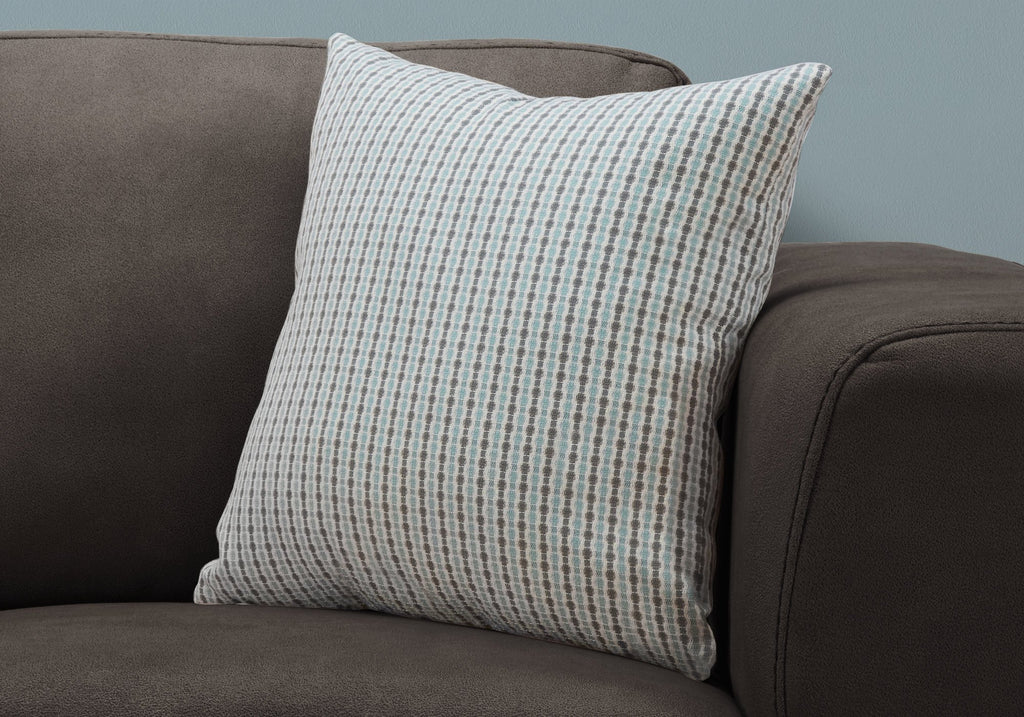 Monarch Specialties 9230, 18 X 18 Square, Insert Included, Decorative Throw, Accent, Sofa, Couch, Bedroom, Polyester, Hypoallergenic, Pillow 18'X 18' Light Blue Grey Abstract Dot 1Pc