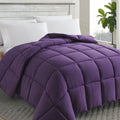 Cosybay Down Alternative Comforter (Purple, King) - All Season Soft Quilted King Size Bed Comforter - Duvet Insert With Corner T