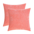 Calitime Pack Of 2 Cozy Throw Pillow Covers Cases For Couch Sofa Home Decoration Solid Dyed Soft Chenille 26 X 26 Inches Living
