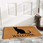 Calloway Mills Az103071729 Black Cat Welcome Doormat, 17' X 29', Natural/Black