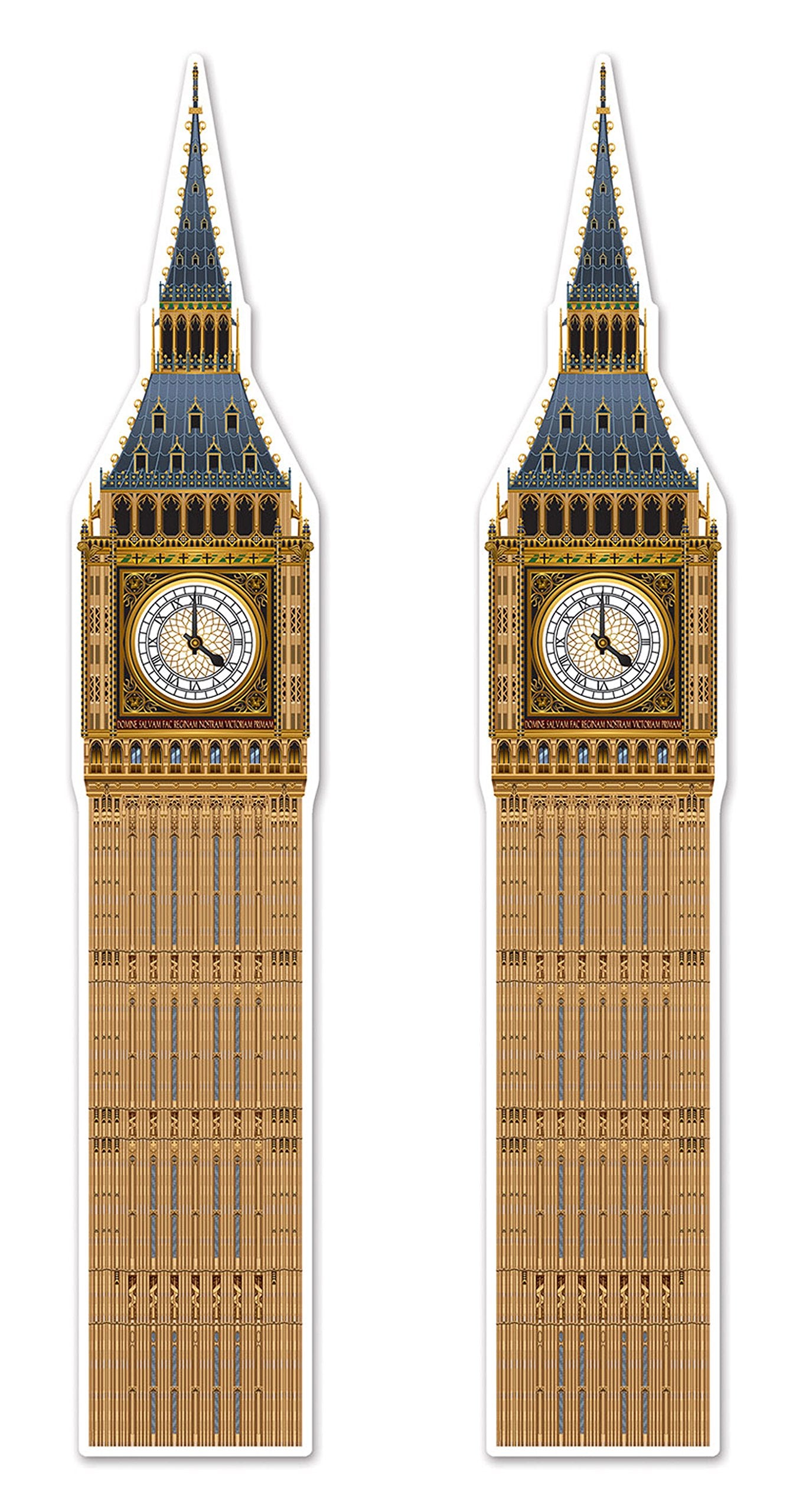 Beistle , 2Piece Jointed Big Ben Cutouts, 71', Multicolored
