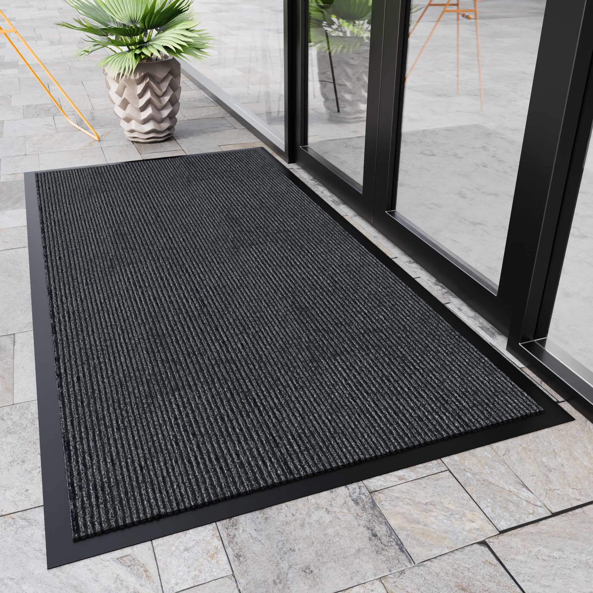 Homek Indoor Outdoor Door Mat, 4'X6' Doormat For Entryway, Rubber Backing Non Slip Front Door Mat, Super Absorbent Indoor Outdoor Entrance Mat, Commercial Outdoor Entrance Floor Mat For Home Office