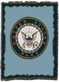 Pure Country Weavers Pcw - Us Navy - Emblem Blanket Xl - Gift Military Tapestry Throw Woven From Cotton - Made In The Usa (82X62