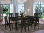 East West Furniture LGDU9-BLK-W 9 Piece Kitchen Table Set Includes a Rectangle Dining Table with Butterfly Leaf and 8 Dining Room Chairs, 42x84 Inch, Black