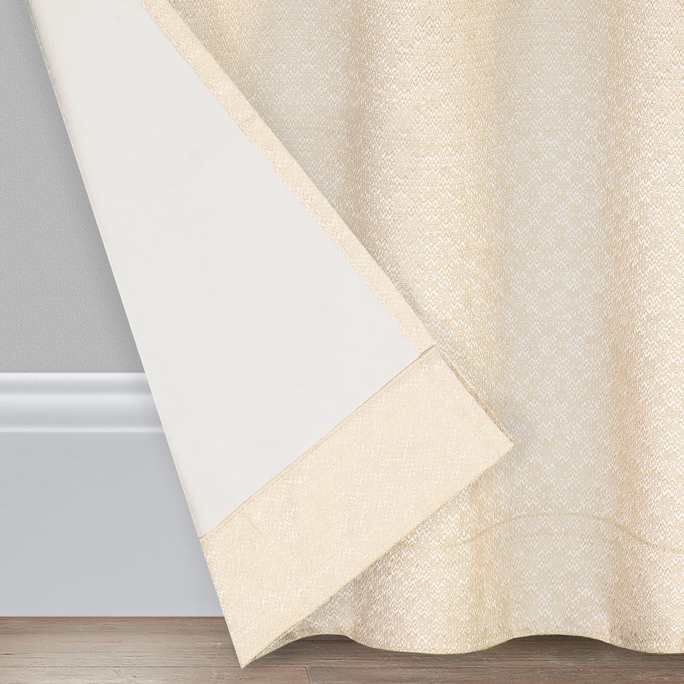 Eclipse Canova Thermal Insulated Single Panel Rod Pocket Darkening Curtains For Living Room, 42 In X 84 In, Ivory