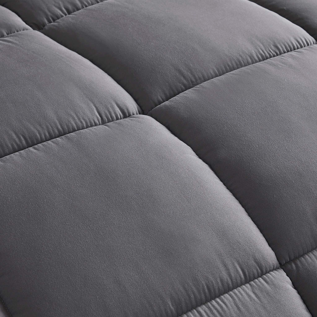 Chezmoi Collection 3-Piece Down Alternative Comforter Set (King, Gray)