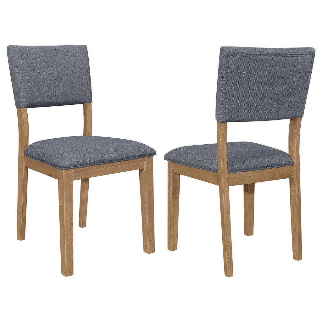 Coaster Home Furnishings Sharon Open Back Padded Upholstered Dining Side Chair Blue And Brown (Set Of 2)