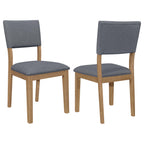 Coaster Home Furnishings Sharon Open Back Padded Upholstered Dining Side Chair Blue And Brown (Set Of 2)