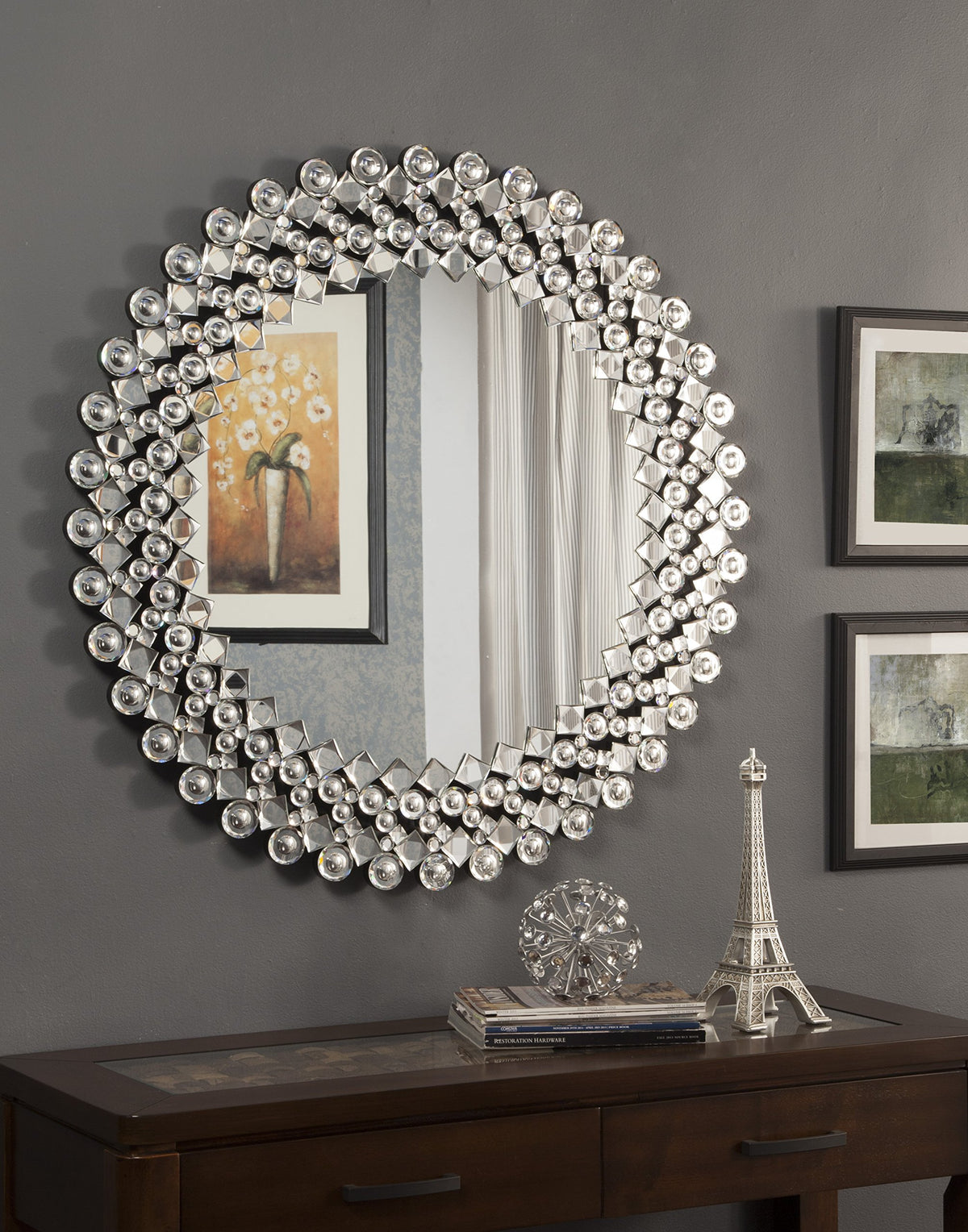 Best Quality Furniture M6 Wall Mirror, Silver