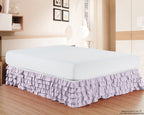 Elegant Comfort Luxurious Premium Quality 1500 Thread Count Wrinkle And Fade Resistant Egyptian Quality Microfiber Multi-Ruffle Bed Skirt - 15Inch Drop, California King, Lilac/Lavender