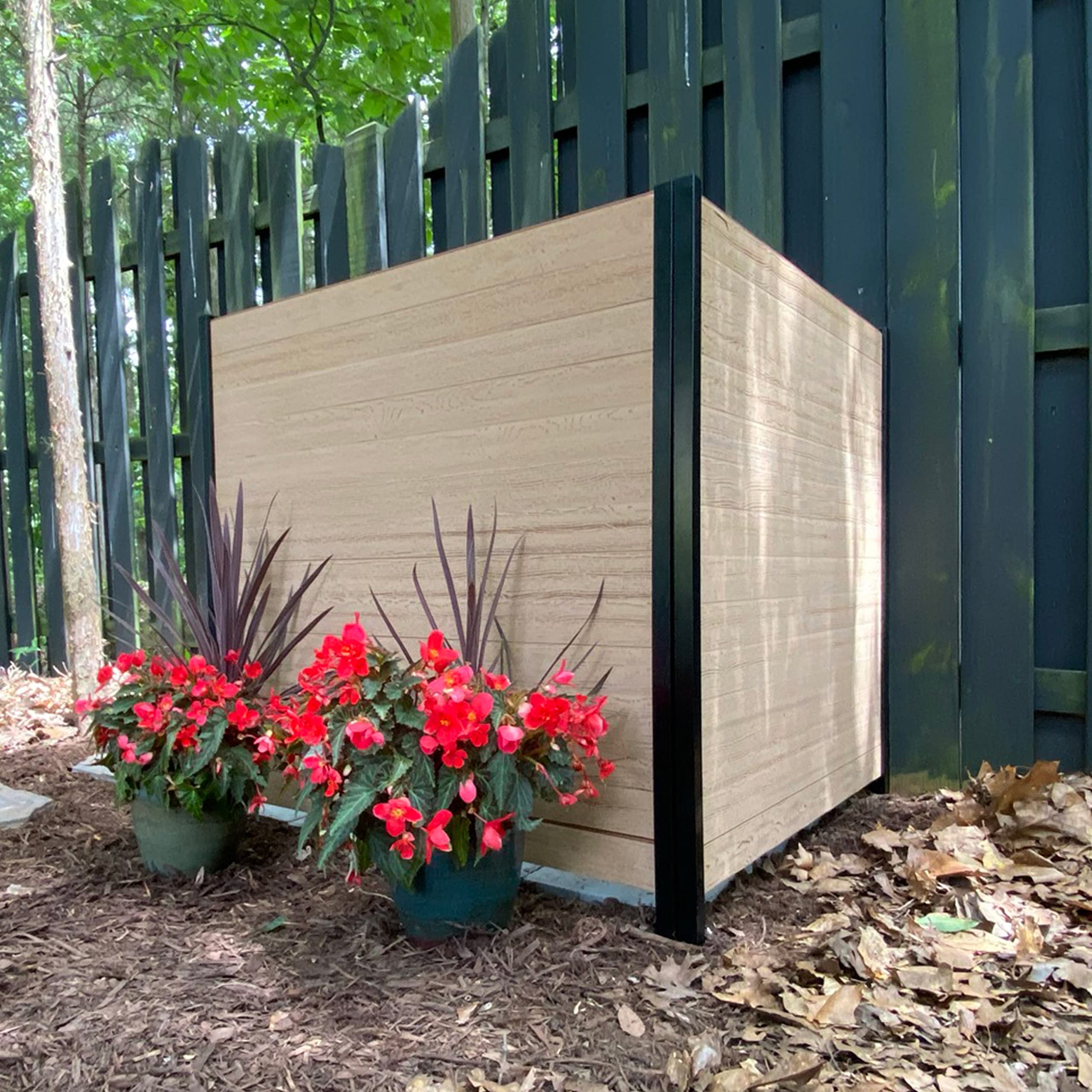 Enclo Privacy Screens 3.5Ft H X 3.5Ft W Ec18001 Woodtek Vinyl Lincoln Outdoor Privacy Fence Panel Screen No-Dig Kit, Cedar Color