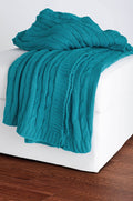 Rizzy Home | TH0158 | Throw | 50"x60" Teal Cable Knit Throws