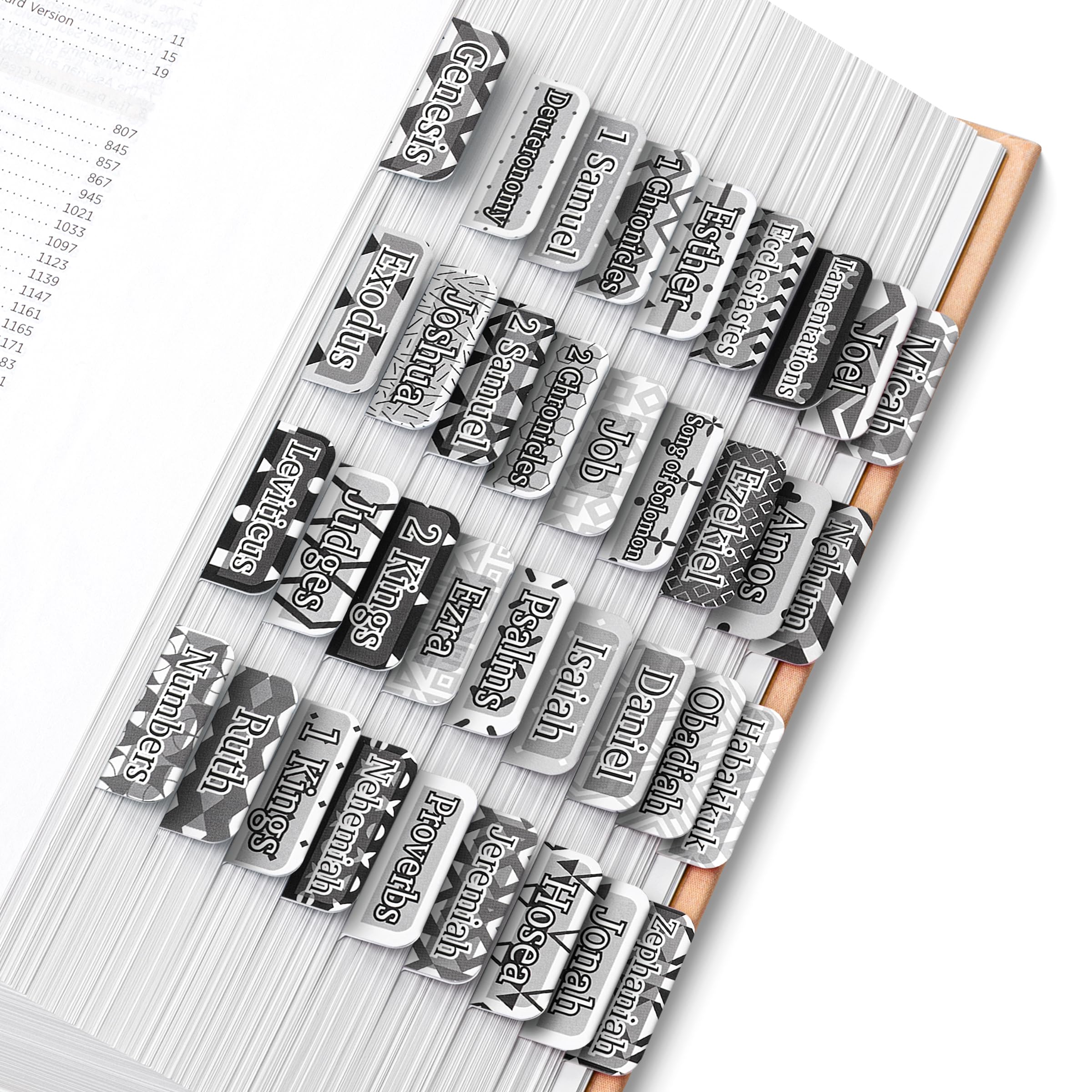 Mr. Pen- Bible Tabs, 75 Tabs, Black & White Enigma, Laminated Bible Tabs For Women And Men, Bible Tabs For Study Bible, Bible In