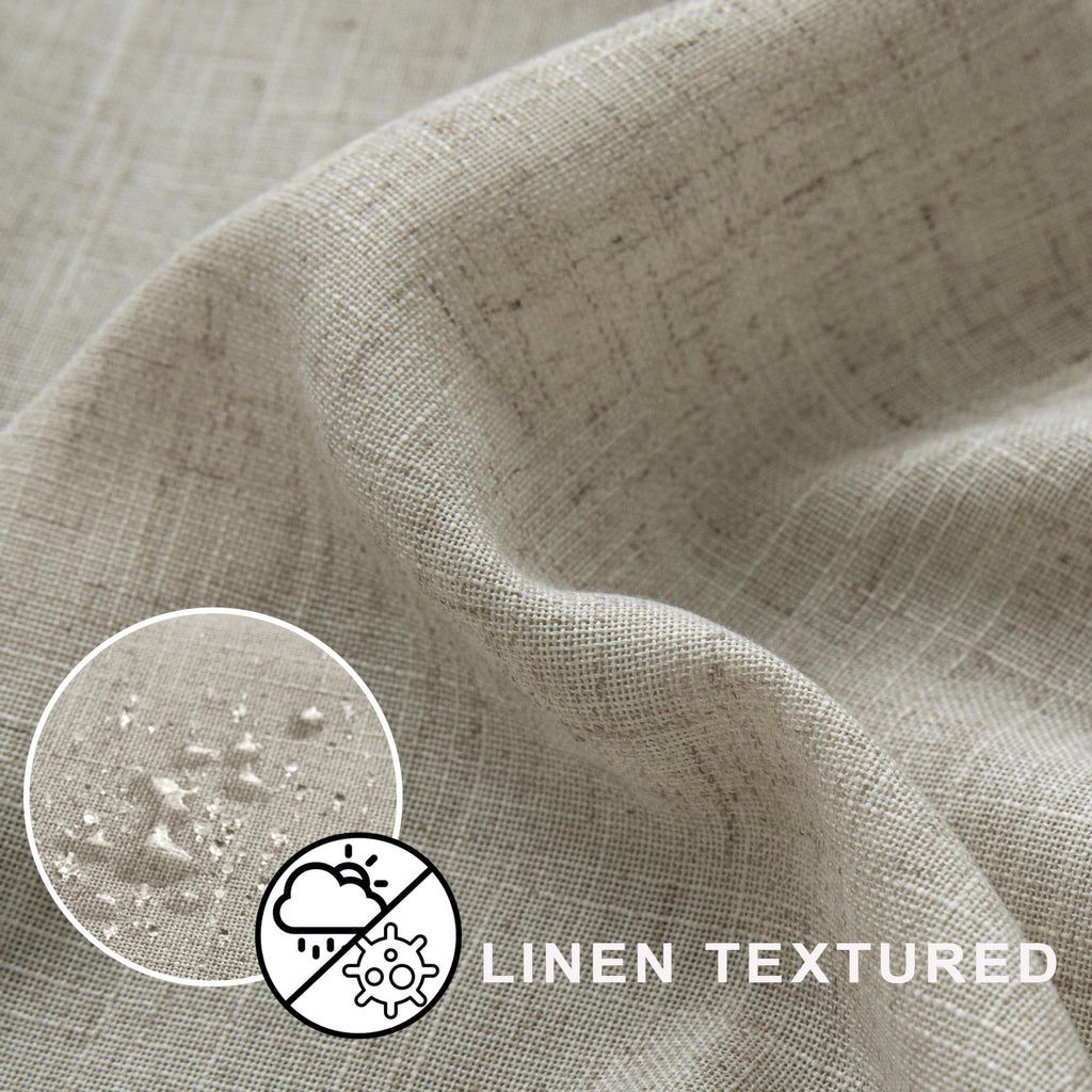 Koufall Linen 54X78 Inch Length Waterproof Linen Fabric Shower Curtain
