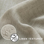 Koufall Linen 54X78 Inch Length Waterproof Linen Fabric Shower Curtain