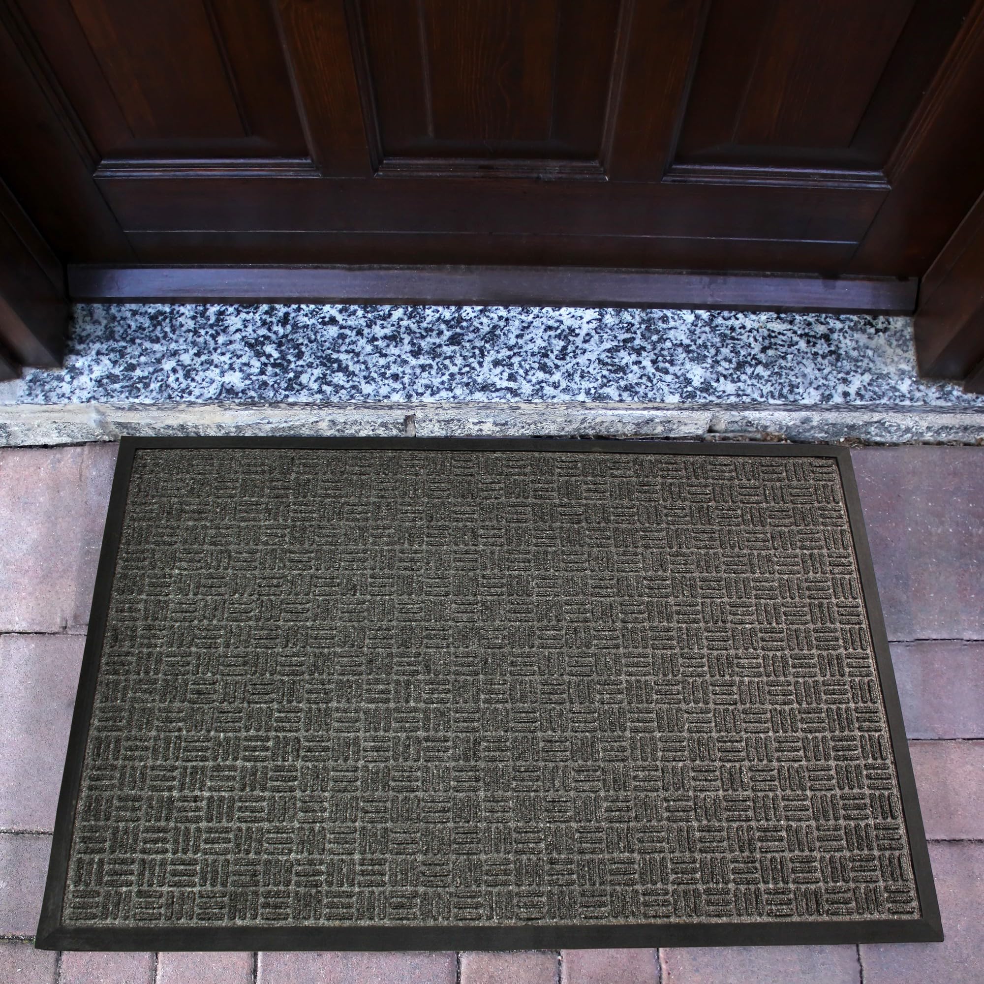 Floortex Doortex Ribmat Gray Heavy Duty Indoor and Outdoor Entrance Mat 24" x 36, Charcoal