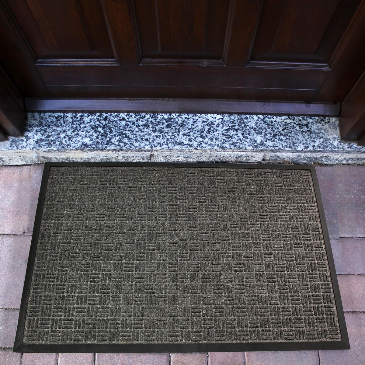 Floortex Doortex Ribmat Gray Heavy Duty Indoor and Outdoor Entrance Mat 24&quot; x 36, Charcoal